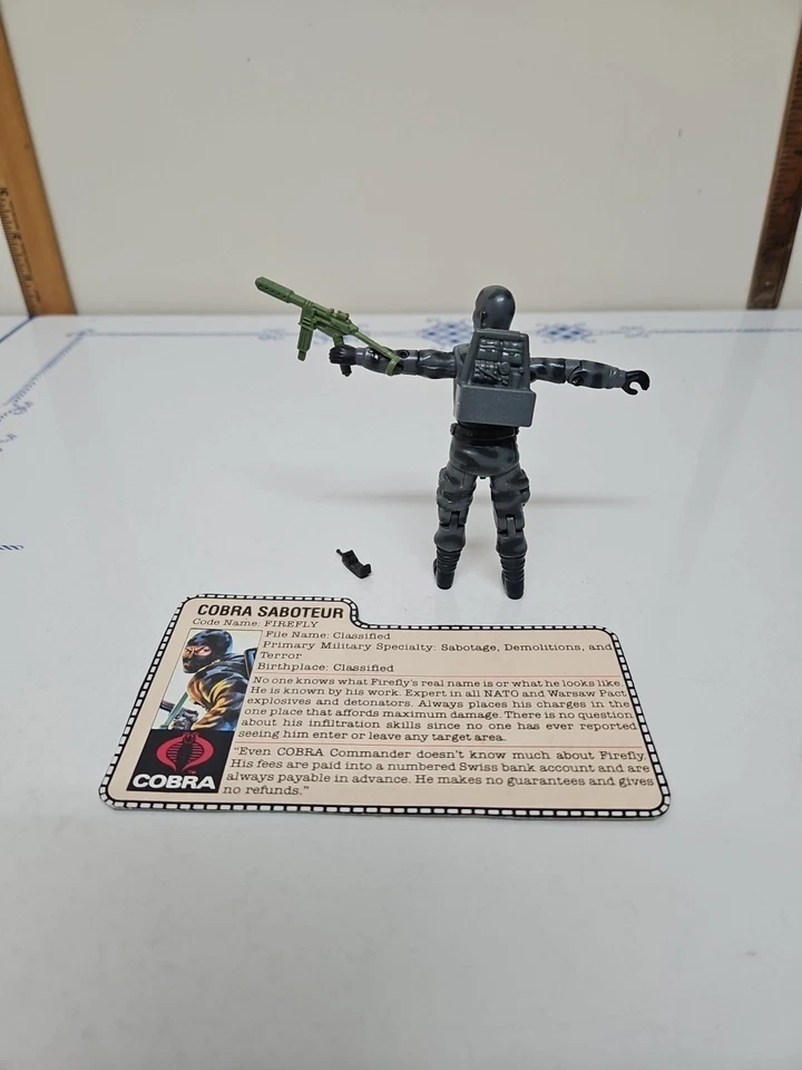 G.I Joe FIREFLY Cobra Saboteur Action Figure Vintage 1984. COMPLETE WITH CARD - Image 2 of 4