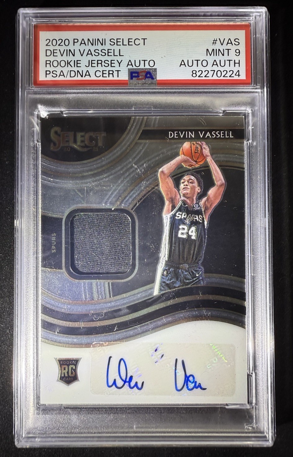 Devin Vassell 2020 Panini Select Rookie Jersey /199 #RJA-VAS Auto RPA/RC