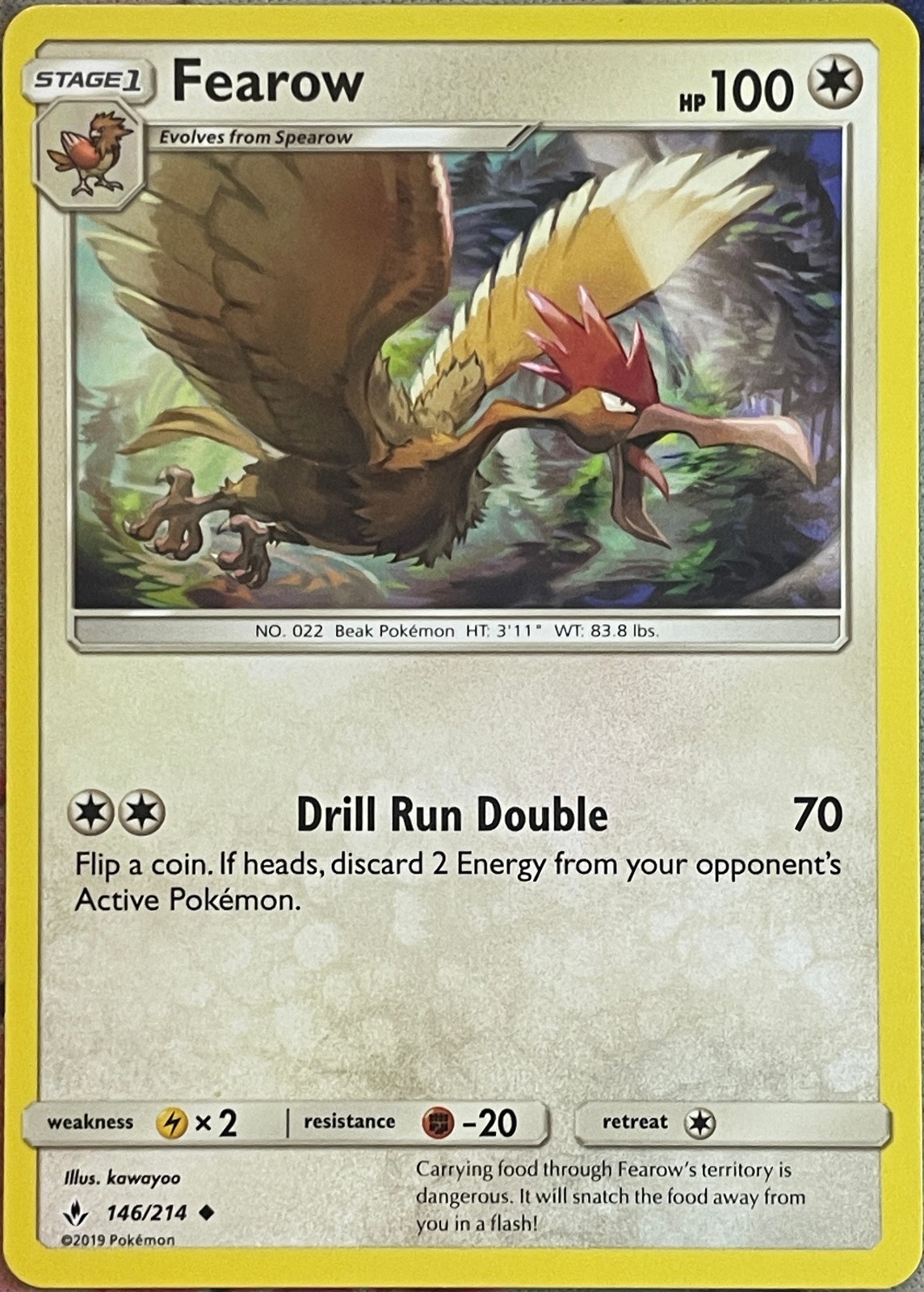 Fearow - 146/214 - Unbroken Bonds Pokemon 2019