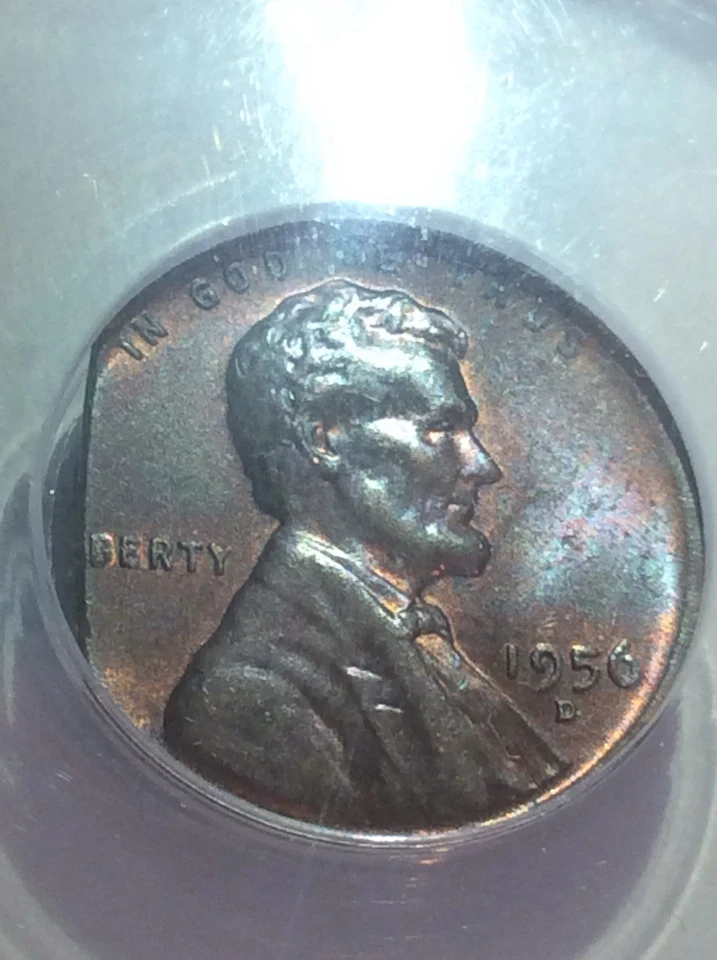 Major Straight Clip Error ANACS 1956D Wheat Penny-Weighs Only 2.8 gram & NO “Li” - Image 2 of 4