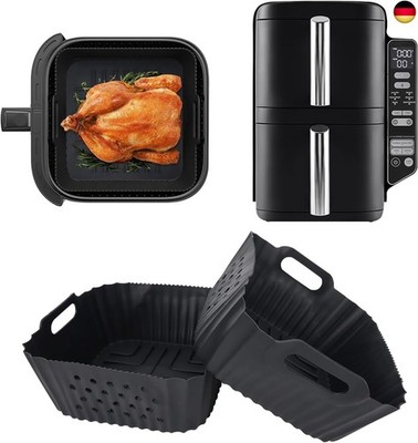 2 Stück Extra Hohe Silikonform Heißluftfritteuse für Ninja Double Stack 2-
