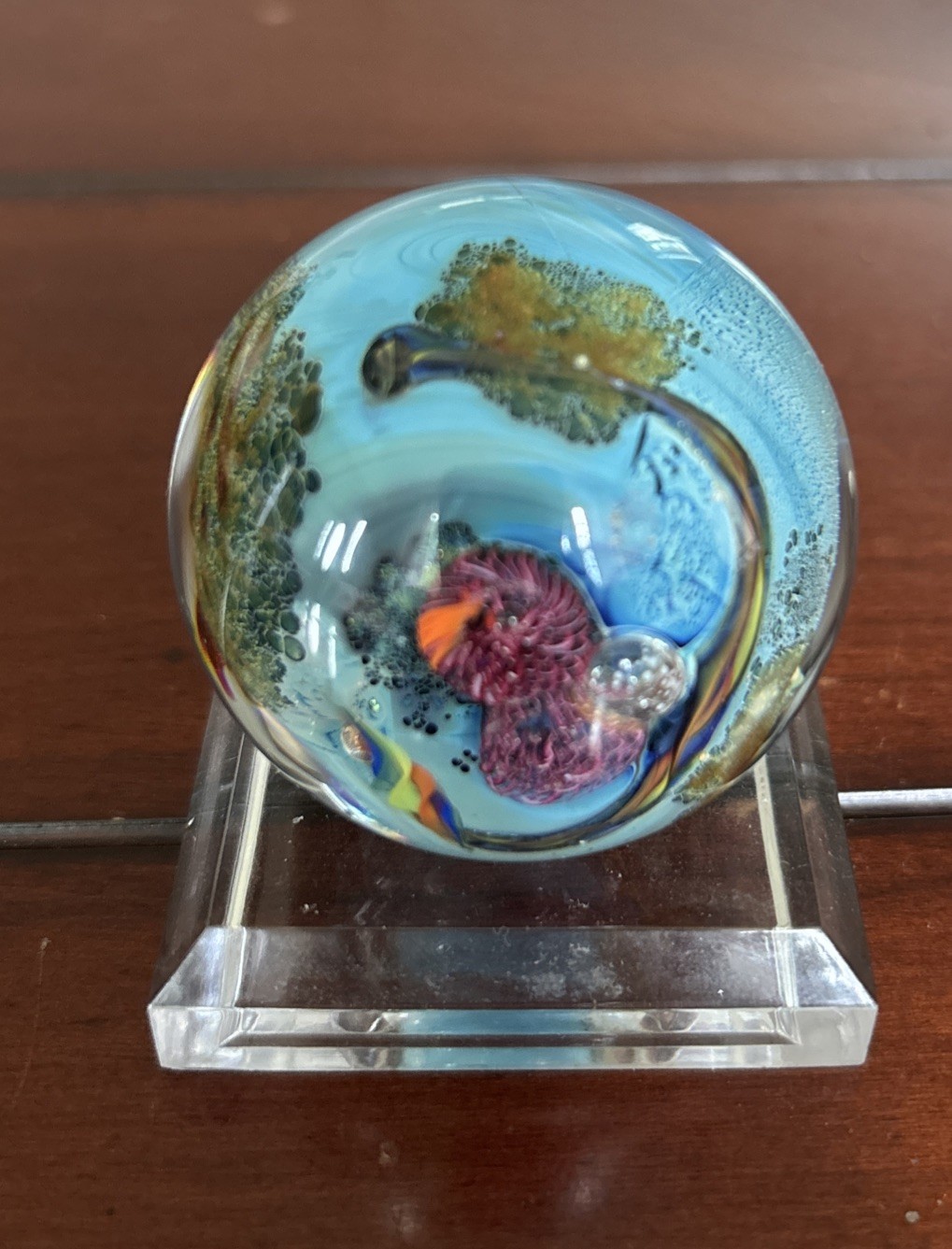 Josh Simpson World Art Glass Paperweight Signed 1999