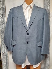 Vtg 2 pc 70s Suit Jacket-42R Pants-38x29" Western Cowboy Lightweight Country