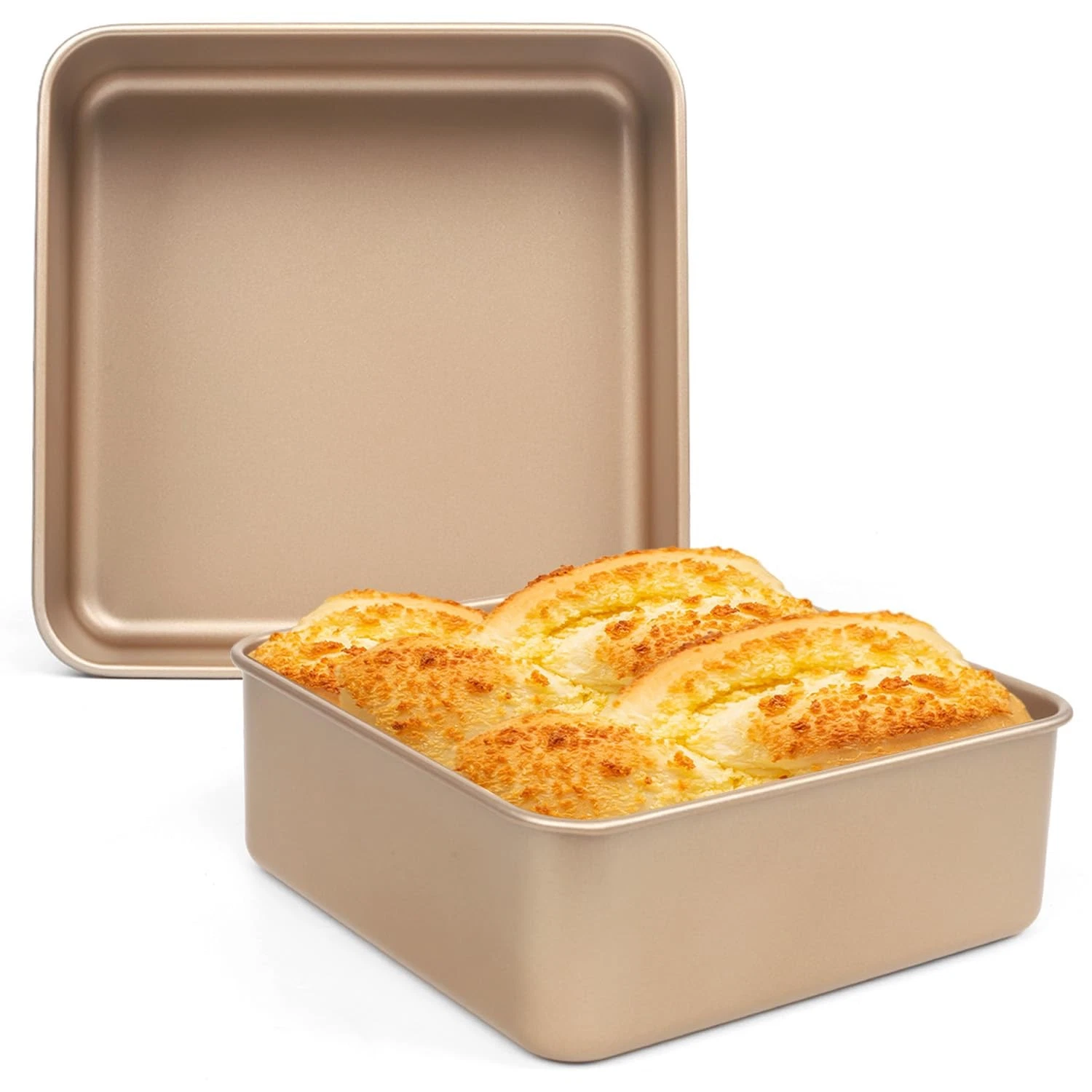 Brownie Pan, 2 Pack Square Baking Pan Square Cake Pan Non Stick Baking Pans, ...