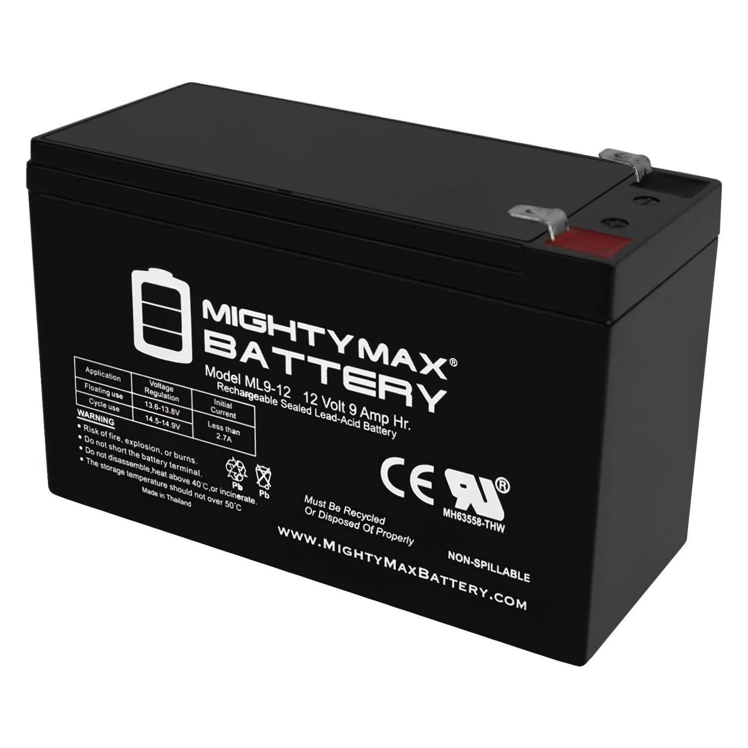 Mighty Max 12V 9Ah SLA Replacement Battery for Generac XP800