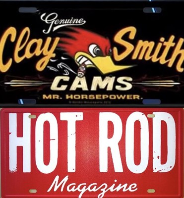 2 Pack Clay Smith Mr Horsepower + Hot Rod Magazine Logo Display License Plate