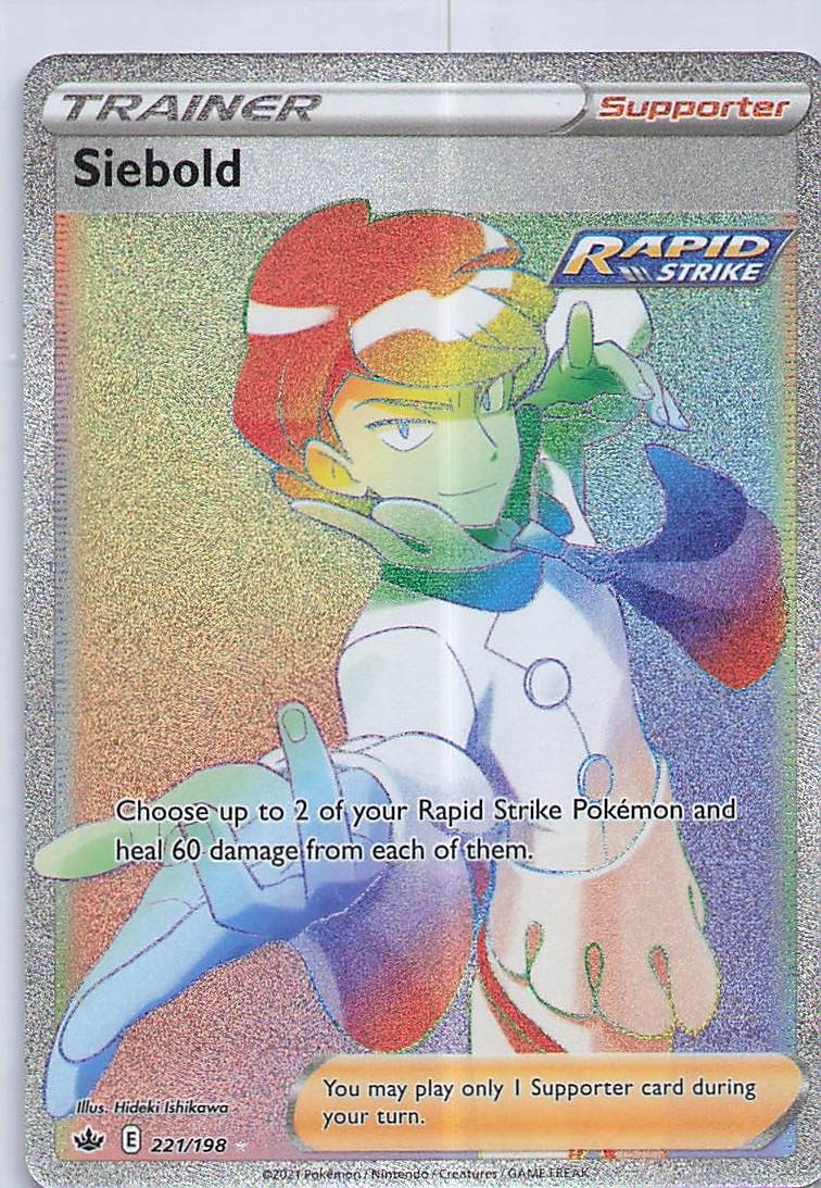 Siebold (Secret) Secret Rare SWSH06: Chilling Reign 221/198 NM Holo