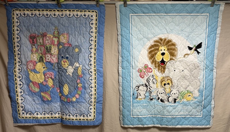 Lot Of 2  Baby Quilt Cheater Panels 35x42" each #129