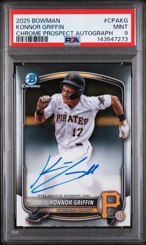 2025 BOWMAN CHROME PROSPECT AUTOGRAPHS #CPAKG KONNOR GRIFFIN - PSA 9