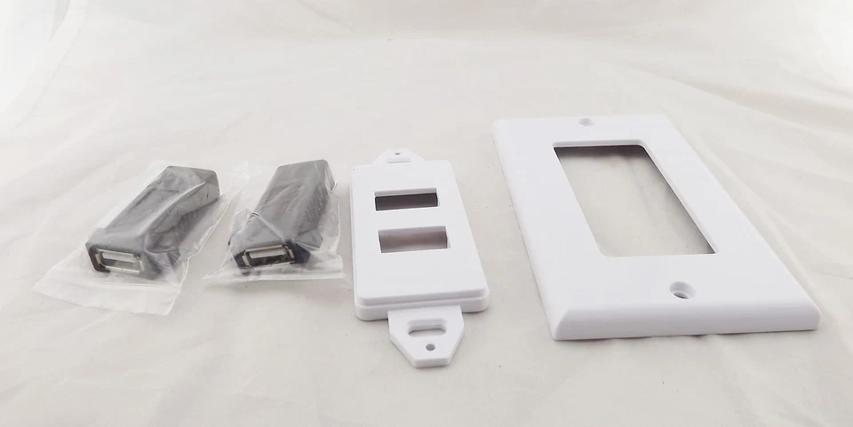 1x Premium Dual 2 Port USB 2.0 Wall Face Plate Panel Socket Charger Outlet Power - Image 4 of 4