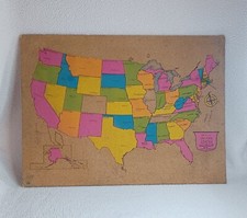 Mapa de corcho vintage de los Estados Unidos 1974 Creative Decorative Co mapa de EE. UU. 23x17"