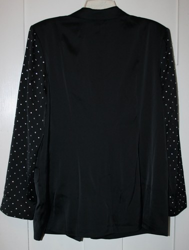 Daniel Bernstein Women's Jacket Blazer Studded Sleeves Black Size Large - Picture 5 of 5