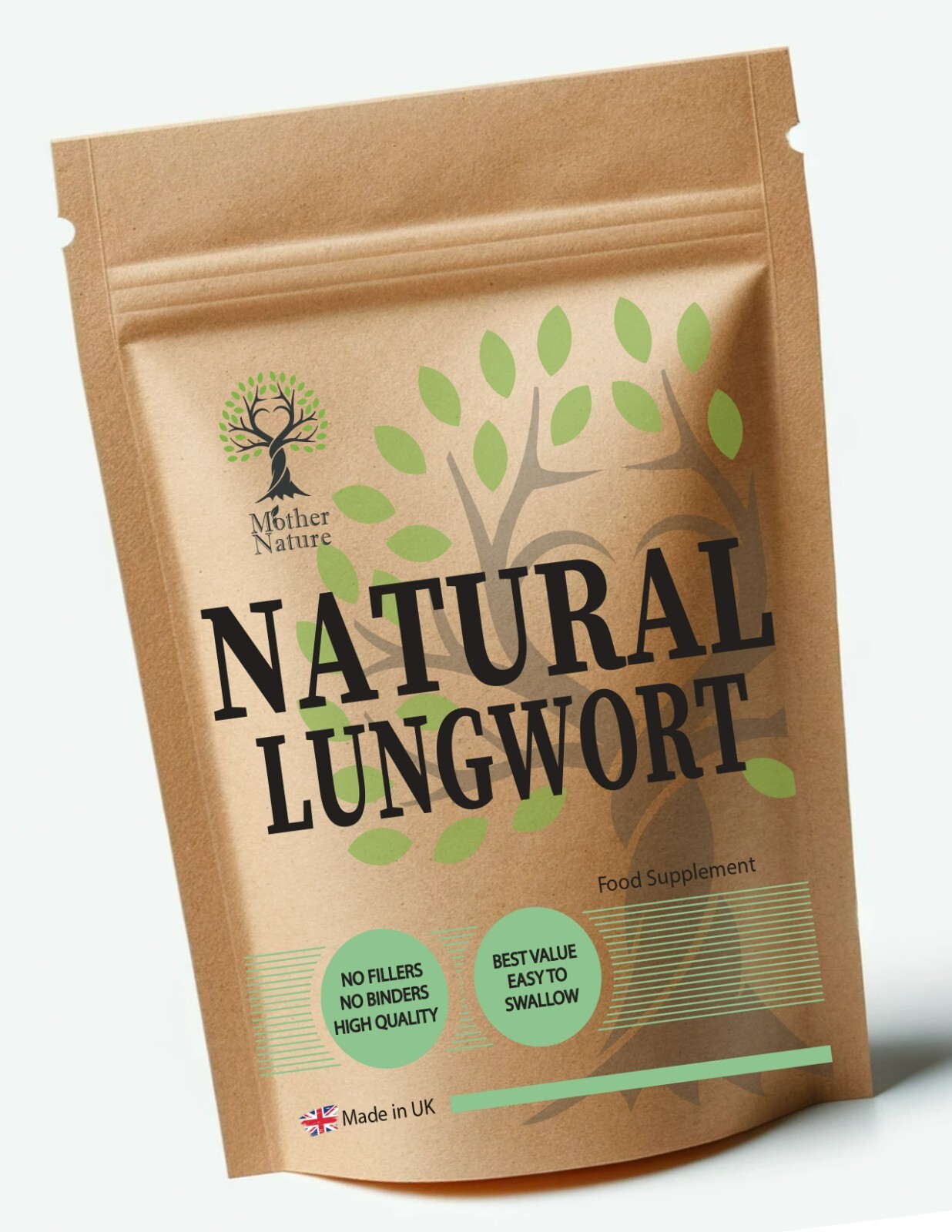 Lungenkraut Kapseln 500mg natürliches Lungenkraut Pulver Vegan Nahrungsergänzungsmittel Lungenkraut Kraut