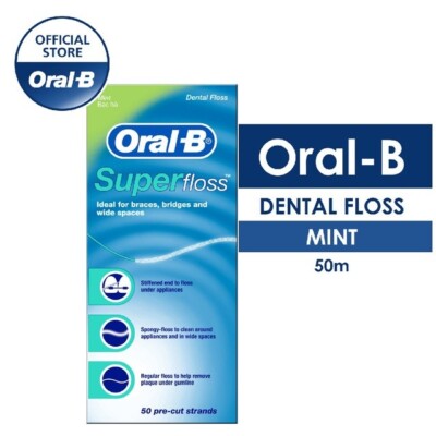 Oral-B Super Floss Dental Pre-Cut Strands Mint Braces,Bridges,wide spaces