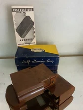 Vintage ARCADIA COMMANDER pocket self lighting VIEWER w/BOX / PAPERS walnut