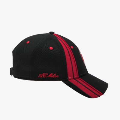 Casquette New Era 39Thirty Stretch - AC Milan Noir, Neuve Avec étiquettes, Taille Unique Ajustable