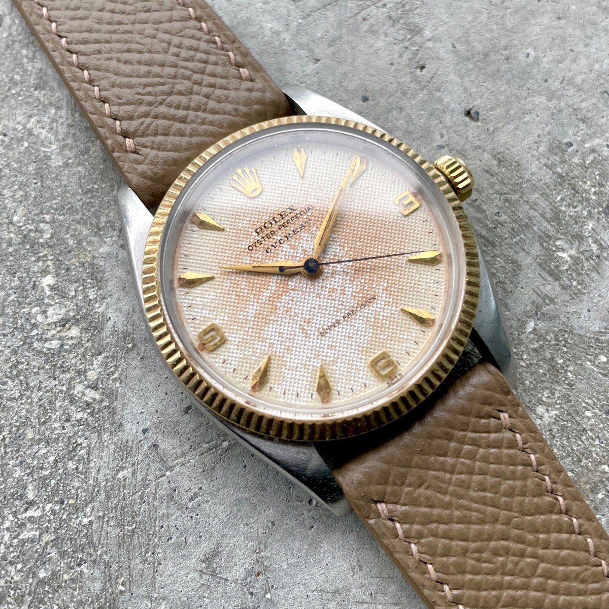 Rolex 5505 Two Tone Gold + Stainless - Tropical Patina Honey Comb