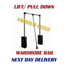 PULL DOWN WARDROBE RAIL ADJUSTABLE  SOFT RETURN 450-600, 600-830, 830-1150