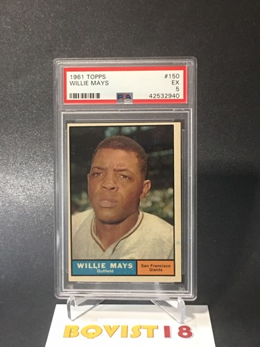 1961 TOPPS #150 WILLIE MAYS HOF SAN FRANCISCO GIANTS PSA 5 INV 625041 - Picture 2 of 2