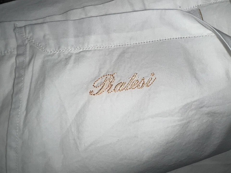 NUEVA FUNDA NÓRDICA PRATESI QUEEN ~ BORDADA EN BLANCO ROTO ~ ORG $3190 Foto 3 de 4