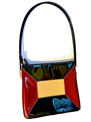 Dinuomind Shiny Geometric Multicolor Purse Handbag Zip Top Shoulder Hand Straps