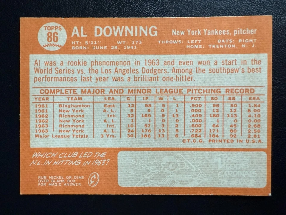 1964 Topps Baseball Cards - You Pick (Card #'s 15-521) - Free Shipping - Image 4 of 4