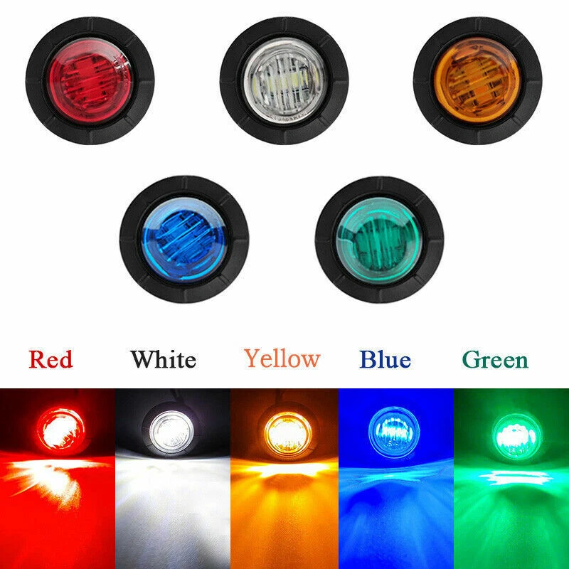 2-30Pcs 12V Car Truck Lorry Round LED Bullet Button Side Mini Marker Lights Lamp - Image 3 of 4