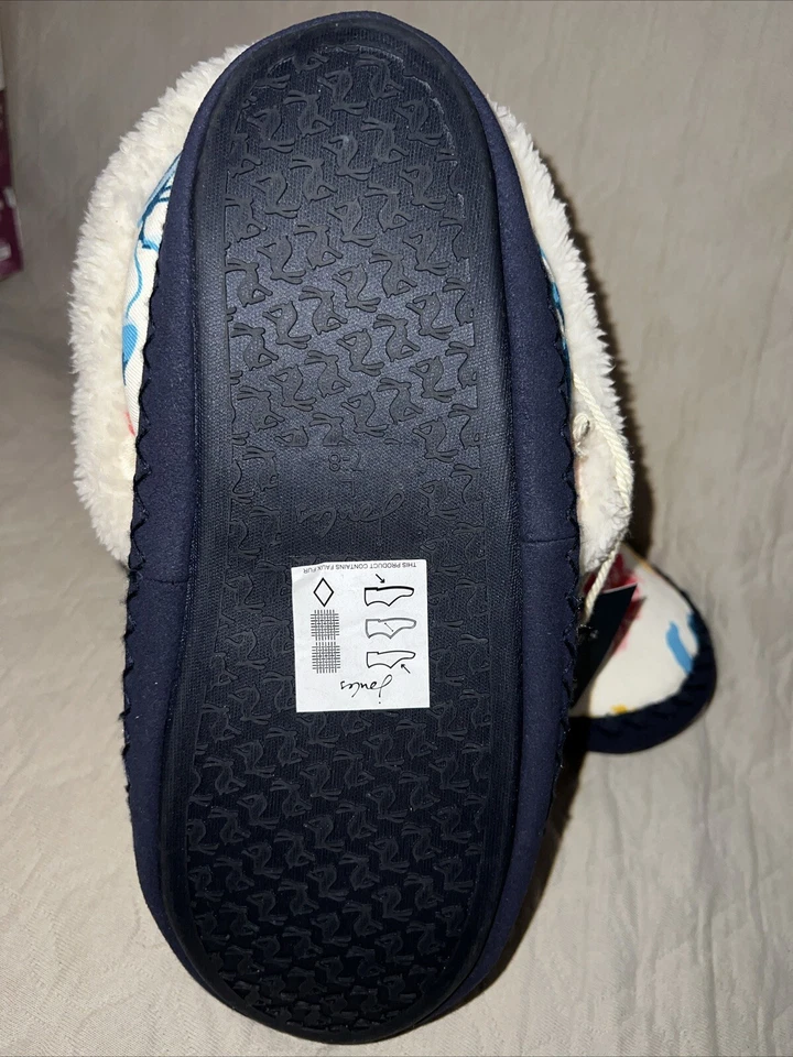 JOULES Botas de Té y Crumpeta Zapatilla Floral Invierno Cálidas Peludas Talla EE. UU. 9/10 Nuevas Foto 3 de 4