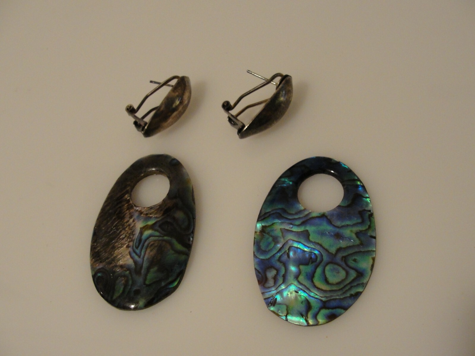 vintage abalone shell drop dangle earrings door k… - image 7