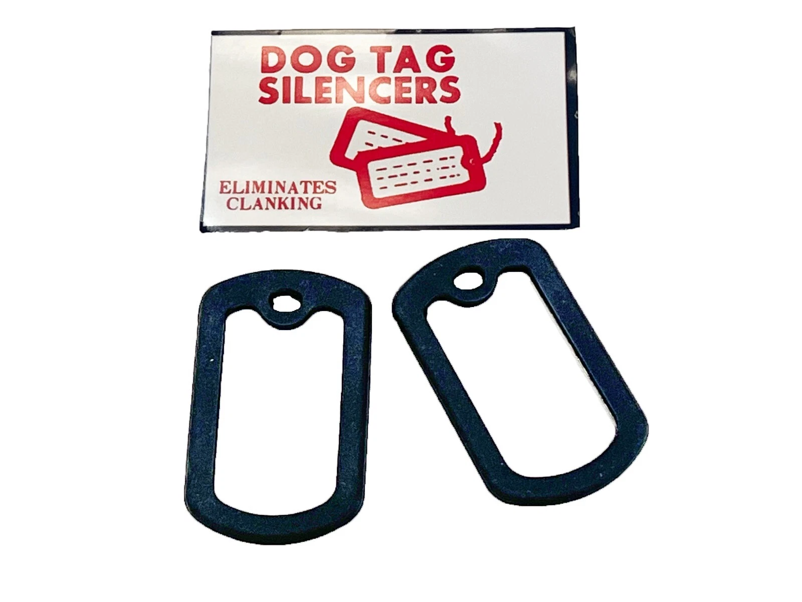 Dog Tag Silencers Set - Silicone - Black -  Army & Military - Picture 1 of 1