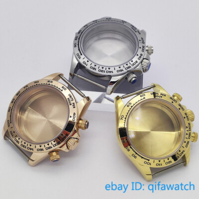 RICHUS 39mm VK63 Silver Watch Case Mineral Glass Fit VK63 Quartz Movement