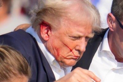 TRUMP CLOSE UP AFTER BEING SHOT 8x10 Glossy Printed Photo