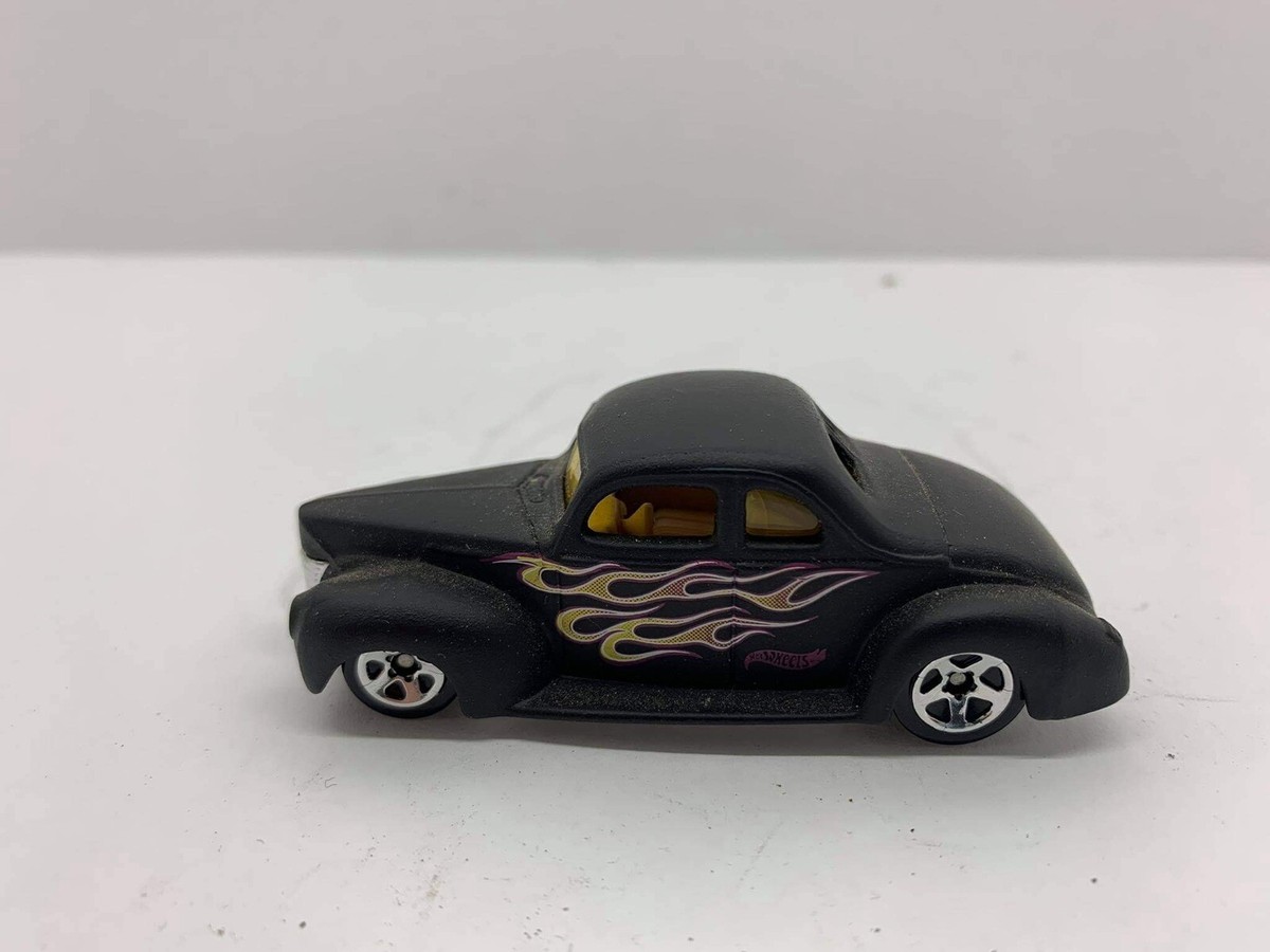 HOT WHEELS FLAMING Black 1940 FORD COUPE BY MATTEL 1:64