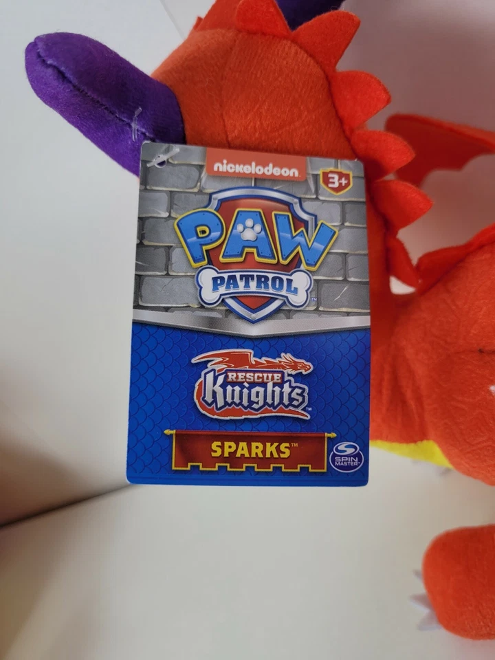 PAW PATROL Rescue Knights SPARKS Dragon Plush NEW Nickelodeon Stuffed Animal NWT - Image 4 of 4