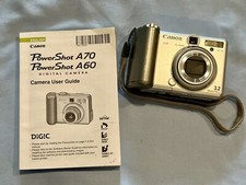 Canon PowerShot A70 3.2MP Digital Camera For Parts, With Manual