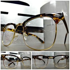 New CLASSIC VINTAGE 50s RETRO Style Clear Lens EYE GLASSES Tortoise Gold Frame