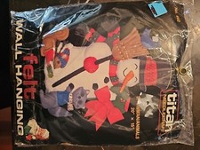 Titan Needlecraft SNOWMAN / ANIMALS 18"X14" Felt Wall Hanging Kit 442-A 1985