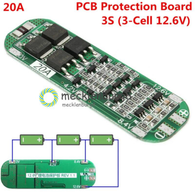 5PCS 3S 20A 12.6V 18650 Li-ion Lithium Battery Cell Protection Board PCB BMS