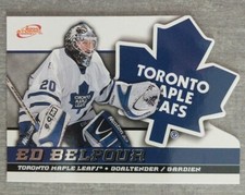 2003 04 ED BELFOUR TORONTO MAPLE LEAFS ATOMIC MCDONALDS BLACK HAWKS DIE CUT 