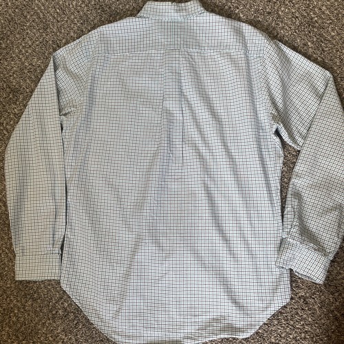 Ralph Lauren Classic Fit Dress Shirt Size Medium Blue Checkered Strip Rn 411381 - Picture 10 of 11