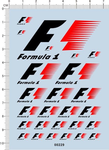 Decals F1 racing cars for different scales (black) 00229 | eBay