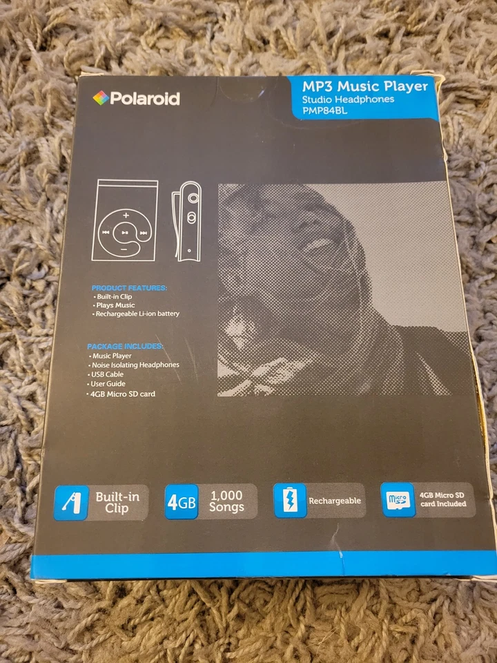 POLAROID 4 GB MP3 MUSIC PLAYER w/ Studio 🎧 PMP84BL NEON BLUE - Image 2 of 4