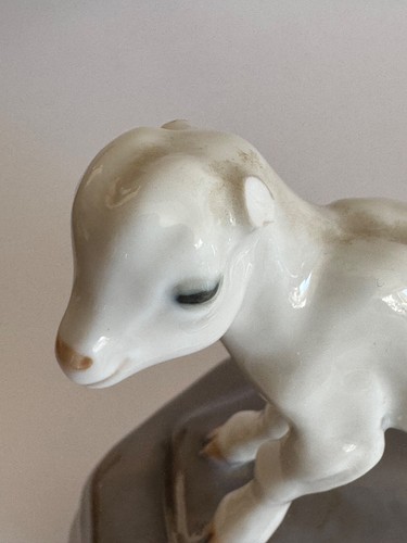 Royal Copenhagen Kid Goat on Stone Lamb on Rock Porcelain Figurine #4760 Damaged - Picture 6 of 7