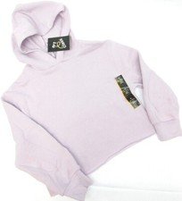 Art Class Kids Violet Fleece Raw Edge Boxy Hooded Sweatshirt Kids Size SM MD NWT