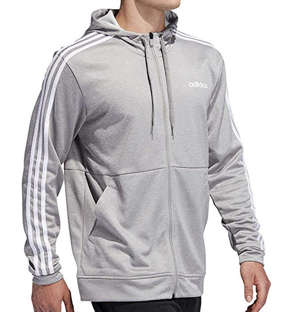 adidas Men's Tech Fleece Full Zip Hoodie Jacket Grey/white Size XL for