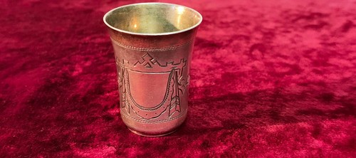 Silver, antique, vintage shot glass, shot glass, 84 assay value - Picture 3 of 12