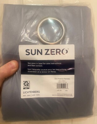 NEW Sun Zero Blackout Energy Saving Thick Curtain 1pcs 52  X 95  Blue Grey Panel