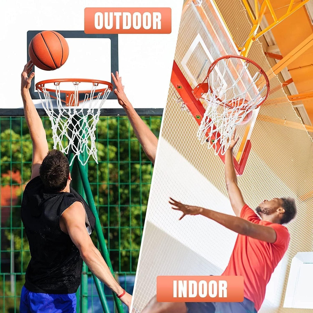UyuECCL Basketballnetz 12 Schlaufen - Wetterfestes Ersatznetz