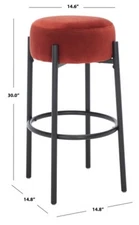 Safavieh PAISLEIGH METAL LEG BARSTOOL, Reduced Price 2172729025 SFV5031C