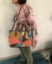 DESIGUAL joli sac patchwork en faux cuir + pochette amovible EXCELLENT ETAT